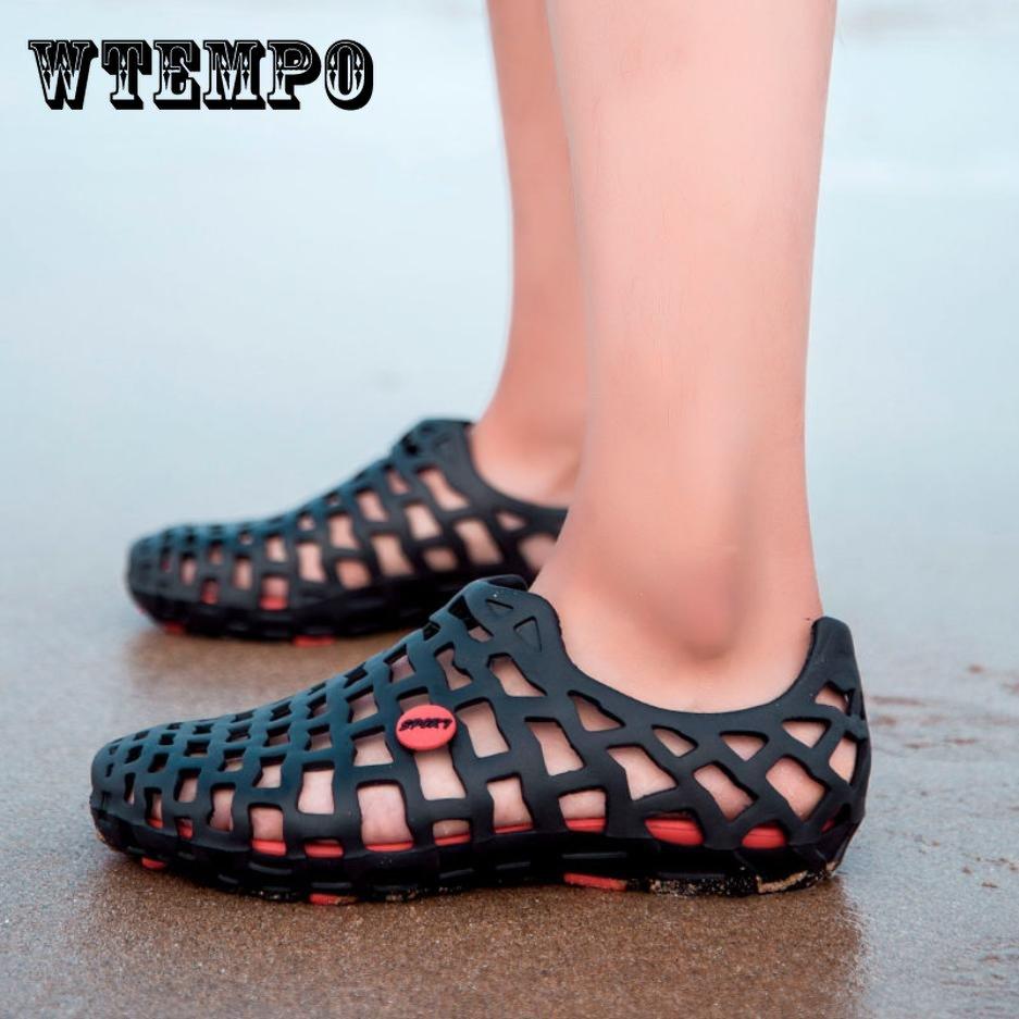 Летняя мужская обувь с отверстиями, повседневная пляжная обувь, сандалии, нескользящие полуслипающие сандалии, парные тапочки