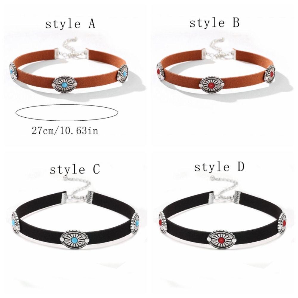 2PCS Ethnic Style Boho Necklace Retro Women Collares Tassel Jewelry Turquoises Necklaces Women