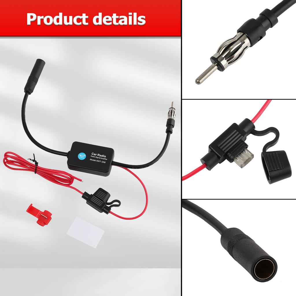 Universal Practical FM Signal Amplifier Anti-interference Car Antenna Radio FM Booster Amp Automobile Parts For 12V Car Radio