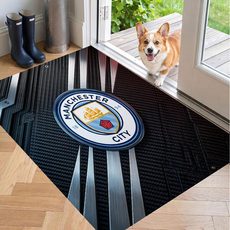 Soft Floor Carpet Manchester City Pattern Area Rug Decorative Mat For Home Room Decoration