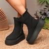 Platform Ankle Snow Boots Fur Warm Short Plush Women Shoes Trend New Flats Chelsea Boots Designer Winter Casual Mujer Botas