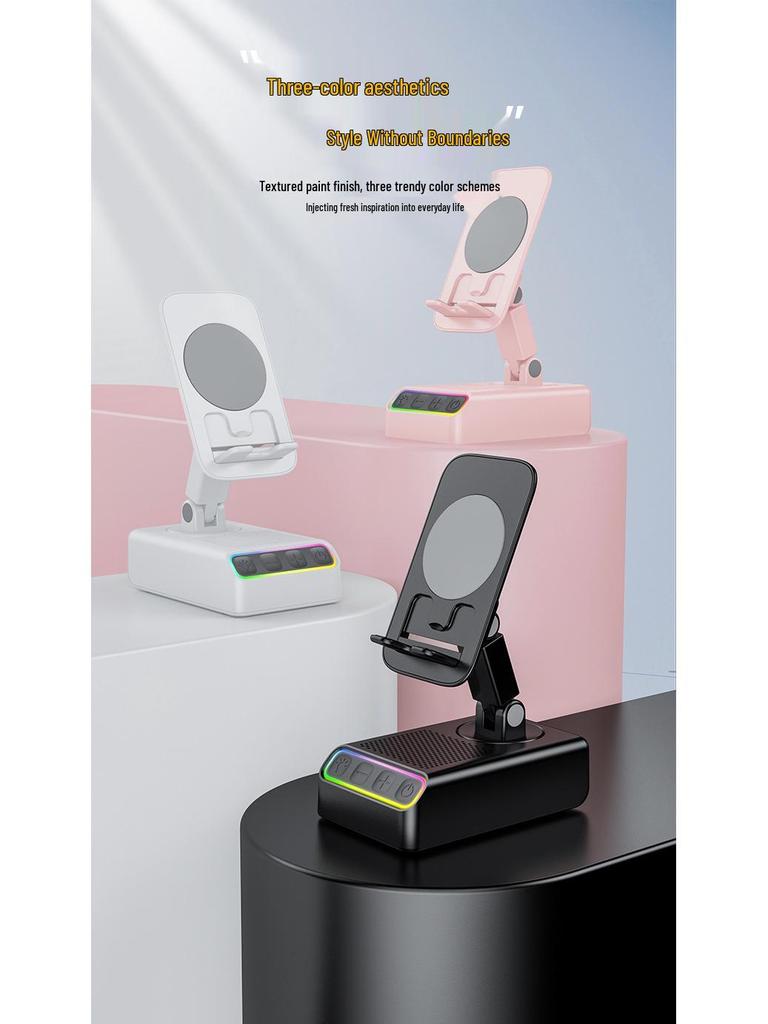 RGB Bluetooth Speaker with Mobile Stand & Power Bank - Ships Same Day