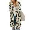 Women's Fashion Casual Printed Pocket Cardigan Medium And Long Coat