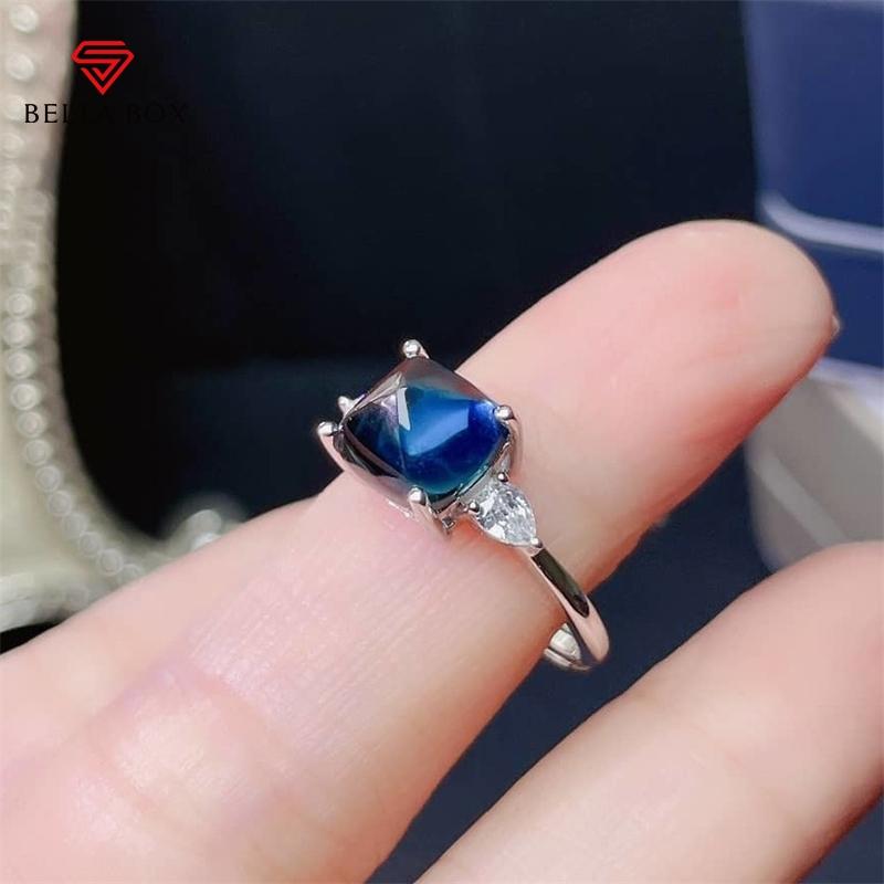 BELLA BOX Роскошное темпераментное женское кольцо с синим цветом овальной формы с цирконом, женские ювелирные изделия, подарок на помолвку