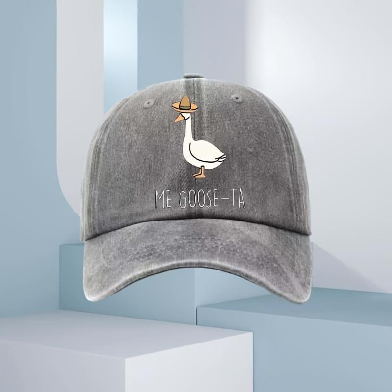 Men's and Women's Fashionable Duck Print Baseball Cap, Outdoor Sunscreen Travel Equipment with Simple Design