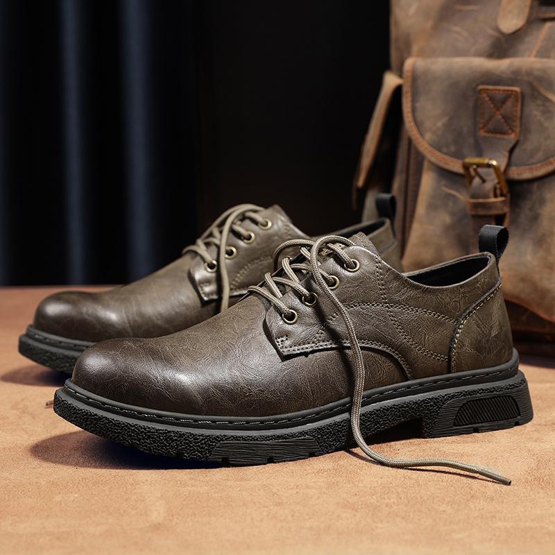 Деловые кожаные туфли мужские модные туфли дерби на шнуровке мужские легкие удобные кожаные туфли для вождения на плоской подошве