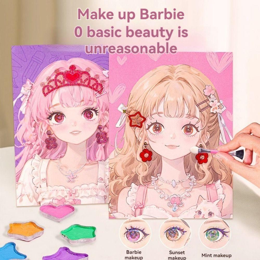 Алмазная бумага Искусство Ремесло Наборы Наклейка Книга Наряжалки Принцессы Новый Набор для Макияжа Принцессы Сделай Сам Дети