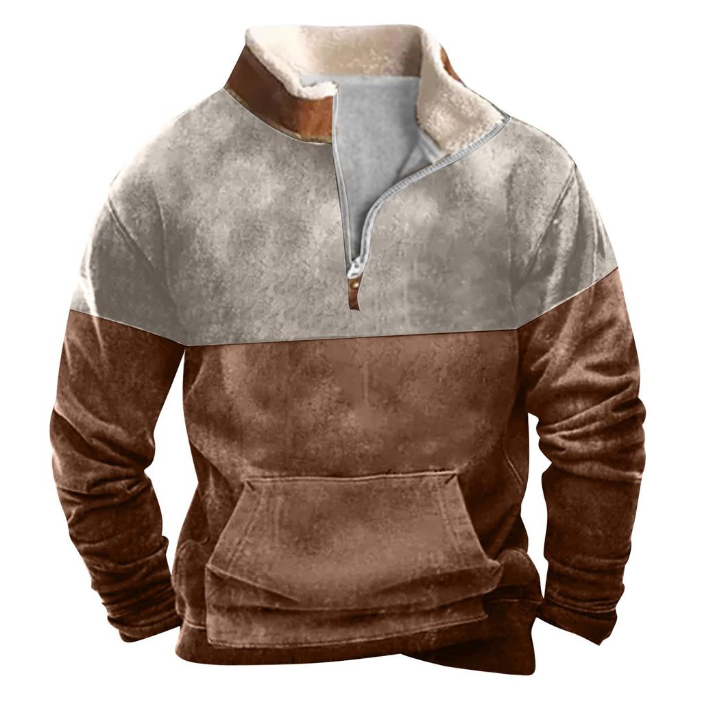Spring And Autumn Men's Standing Collar Sweatshirt Is Outdoor Casual Sweaters Tops