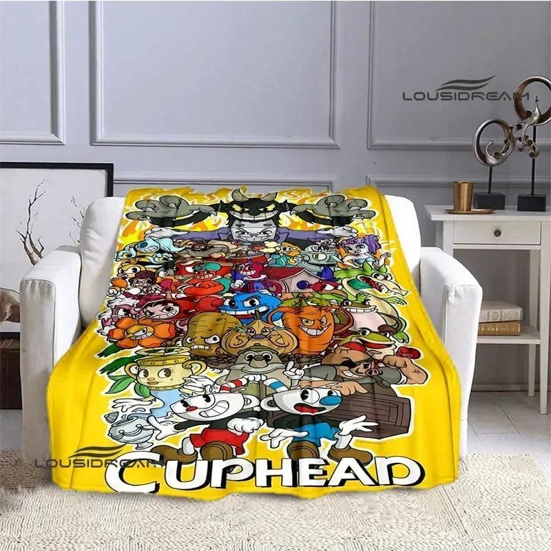 Одеяла с принтом аниме Cuphead, детские теплые красивые одеяла, фланелевые мягкие и удобные одеяла для дома, путешествий, подарков на день рождения
