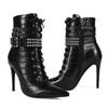 11см Сексуальная Банкетная Мода с Заклепками Остроносые Шпильки Высокий Каблук Ботильоны Обувь Женская Zapatos Mujer