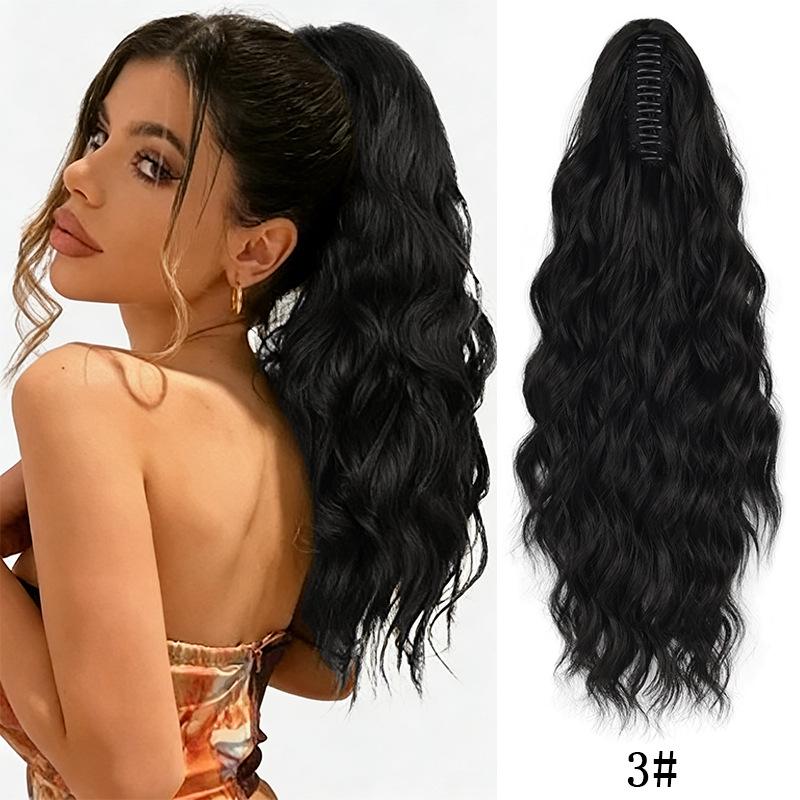 Волна Воды Зажим-Клешня Парик для Хвоста - Пушистое Завитое наращивание волос 'Курчавая кукуруза'
