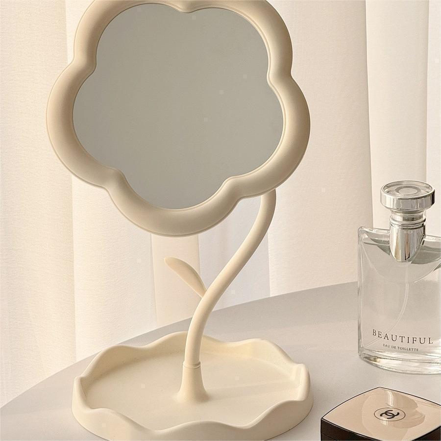 Sunflower-Shaped Portable Makeup Mirror for Girls' Dressing Table and Dormitory