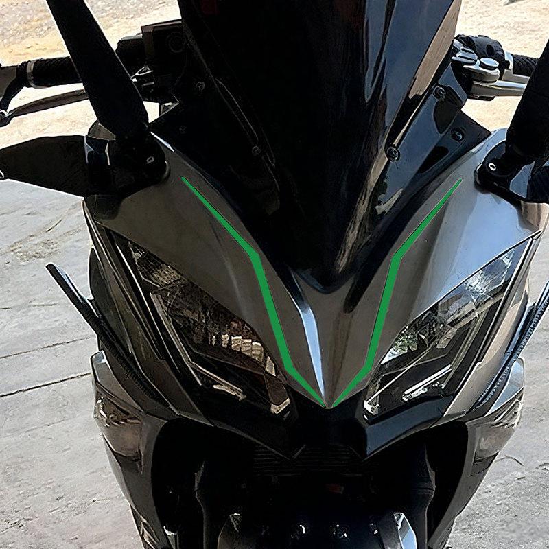 4pcs Motorcycle Reflective Decoration Stripe Headlight Warning Sticker Motorbike Accessories for Kawasaki Ninja NINJA400 H2 H2SX