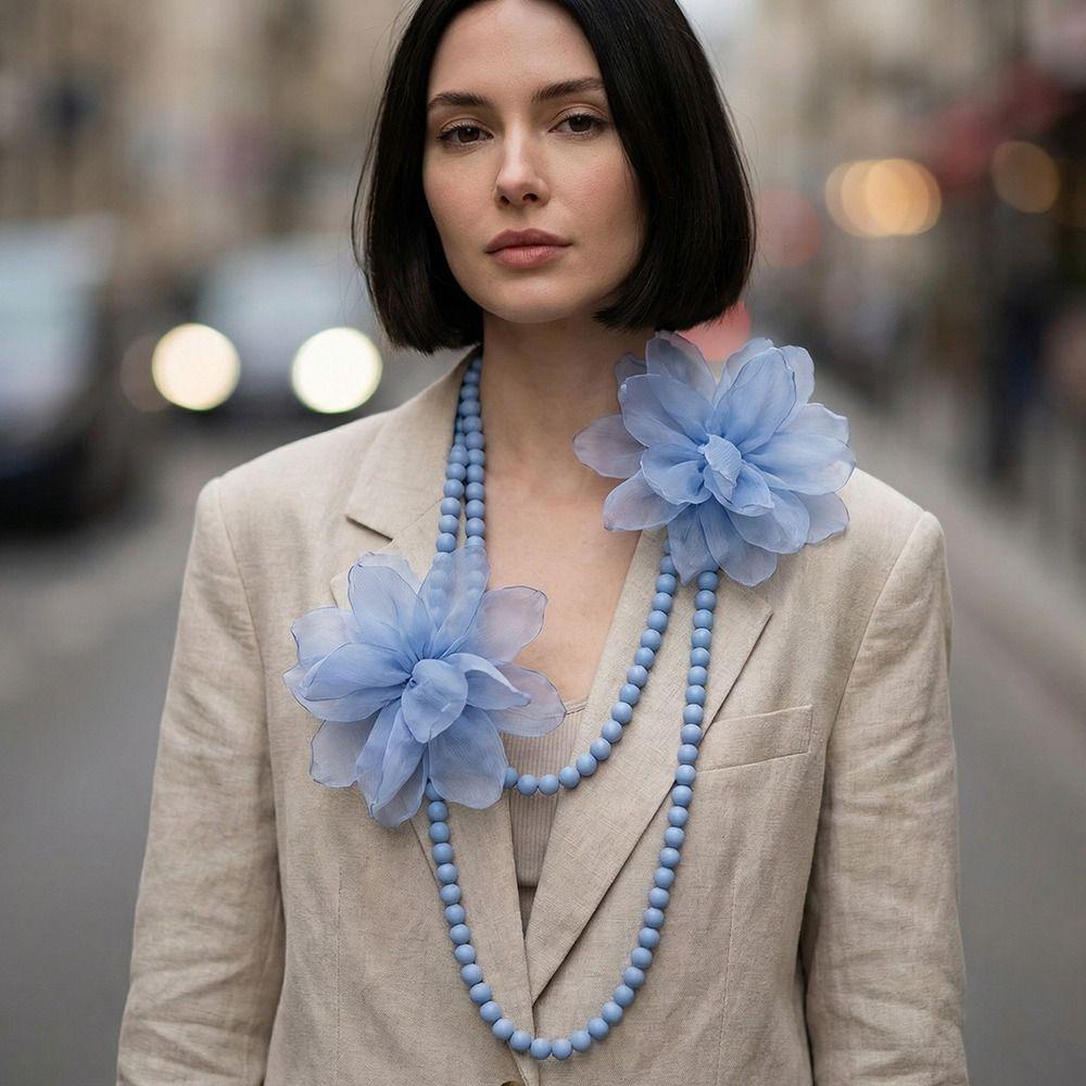 Elegant Style Big Flower Necklace Flower Designing Waist Chain Belly Jewelry Everyday Outfits