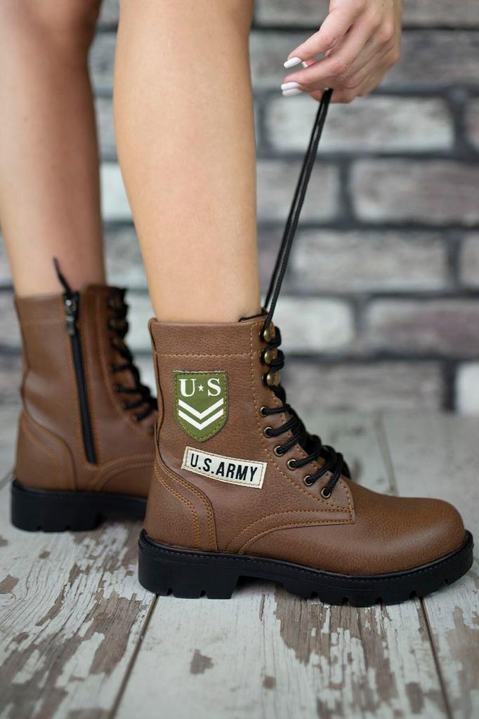 Men's Fashion Faux Leather Flat Heeled Booties Bootie Brown Unisex Boots Shoes