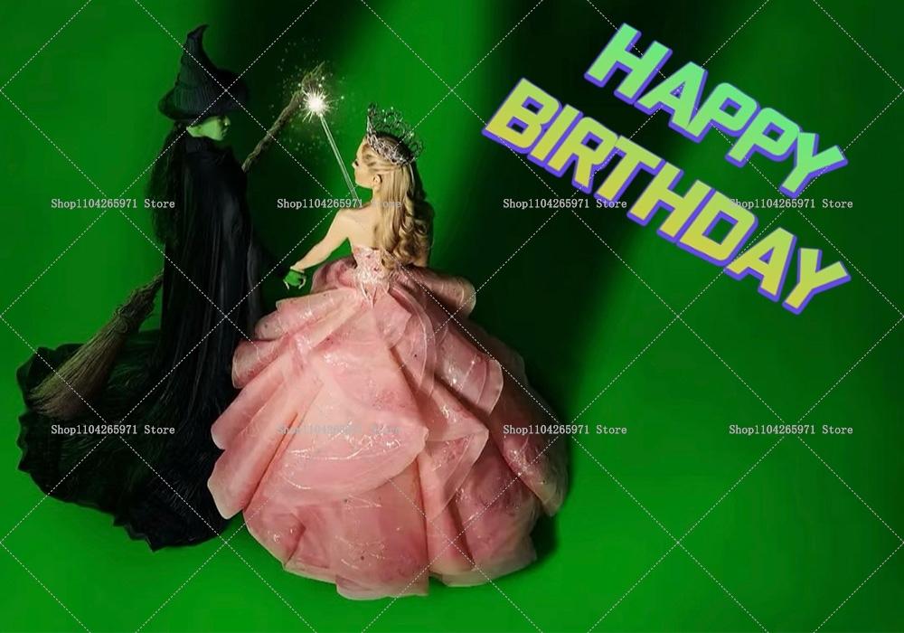 Wicked Birthday Party Decoration Magic Witch Backdrop Children's Baby Bathing Party Photography Studio Prop Decor Banner