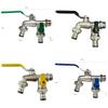 1/2'' Double Head Water Faucet Garden Irrigation Garden Watering Valve Switch Washing Machine Accessory Thread Alloy Sink Tap