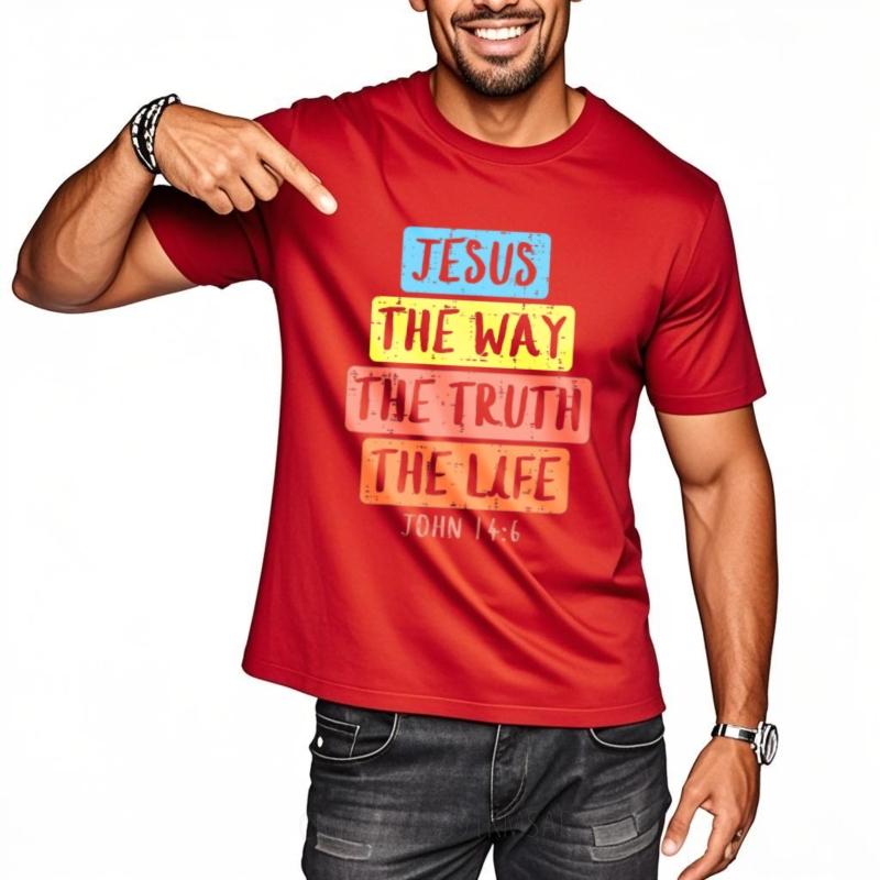 Street Wear Teenagers Teeshirt Summer Tshirt Streetwear Jesus The Way The Truth The Life John 146 Minimalist Male Teeshirt