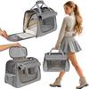 Carrier Bag for Cats and Dogs, Handy Travel, Gray, Ventilated