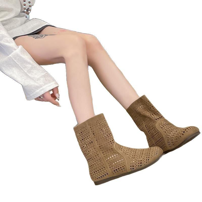 Мода Ретро Высококачественная Женская Обувь Лето Новые Туфли-балетки с Круглым Носком Модные Универсальные Женские Ботинки Комфорт Простые Женские Сандалии