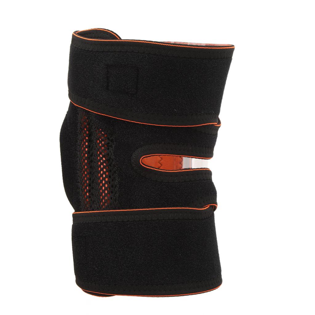 Черный унисекс спортивный наколенник регулируемый силиконовый пружинный полый открытый тип наколенник