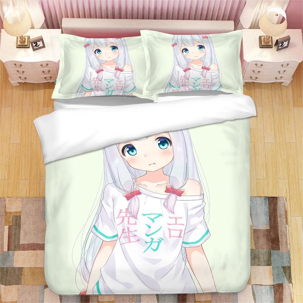 Аниме-девушка Изуми Сагири 3D-печатный комплект постельного белья King Duvet Cover Pillow Case Одеяло Cover Постельное белье Постельное белье Домашний текстиль