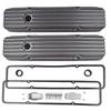 SBC 283-400 Tall Fin Polished Aluminum Valve Covers, Fits '58-'86 Models