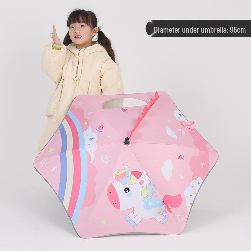 Kids' Adorable 3D Umbrella: Safe, Dual-Use Sunshade & Rain Cover