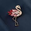 Женская брошь в форме фламинго со стразами, декоративная, противоскользящая, износостойкая, для пальто, воротника, шляпы, шарфа, украшения для одежды, ювелирные изделия для выпускного бала