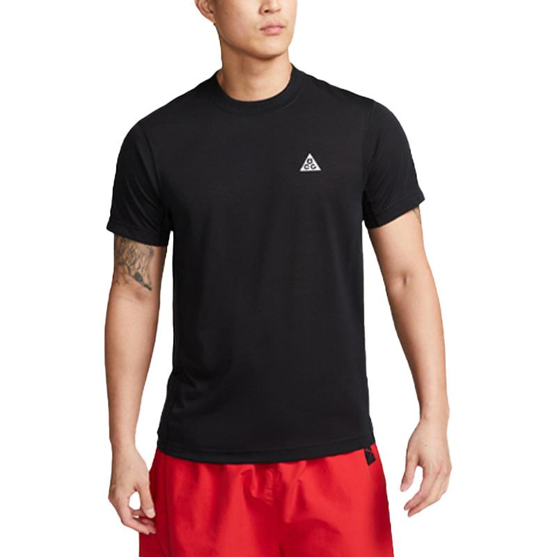 Nike Dri-Fit Adv ACG Goat Rocks Футболка с логотипом и круглым вырезом, мужские топы, черные DX7883-010