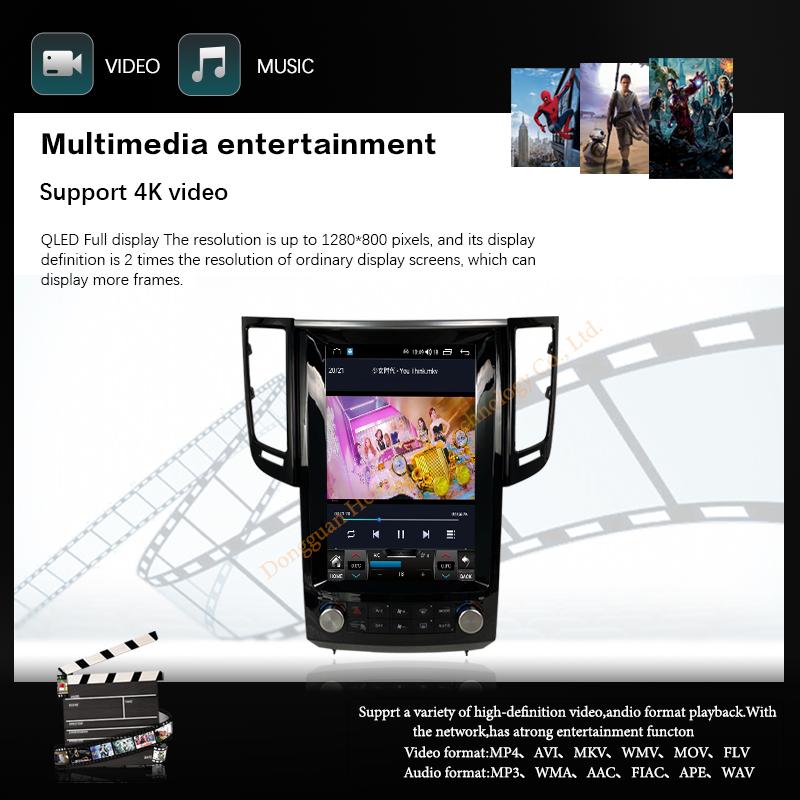 12.1-дюймовый автомобильный мультимедийный видеоплеер для Infiniti FX25 FX35 QX70 2009-2016 Навигация GPS Android12 8 ядер CarPlay 4G 360-градусная камера