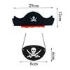 5Pcs Horror Felt Pirate Hat Black Skull  Pirate Captain Cap Props Accessories   Masquerade Party