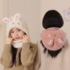 Warm Ears Rabbit Ear Winter Hat Knitted Beanie Face Guard Neck Warmer Pullover Cap  Children Bonnet