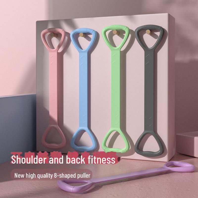 8-Shaped Yoga Resistance Band for Shoulder and Back Toning - TPE Elastic Training Equipment for Women