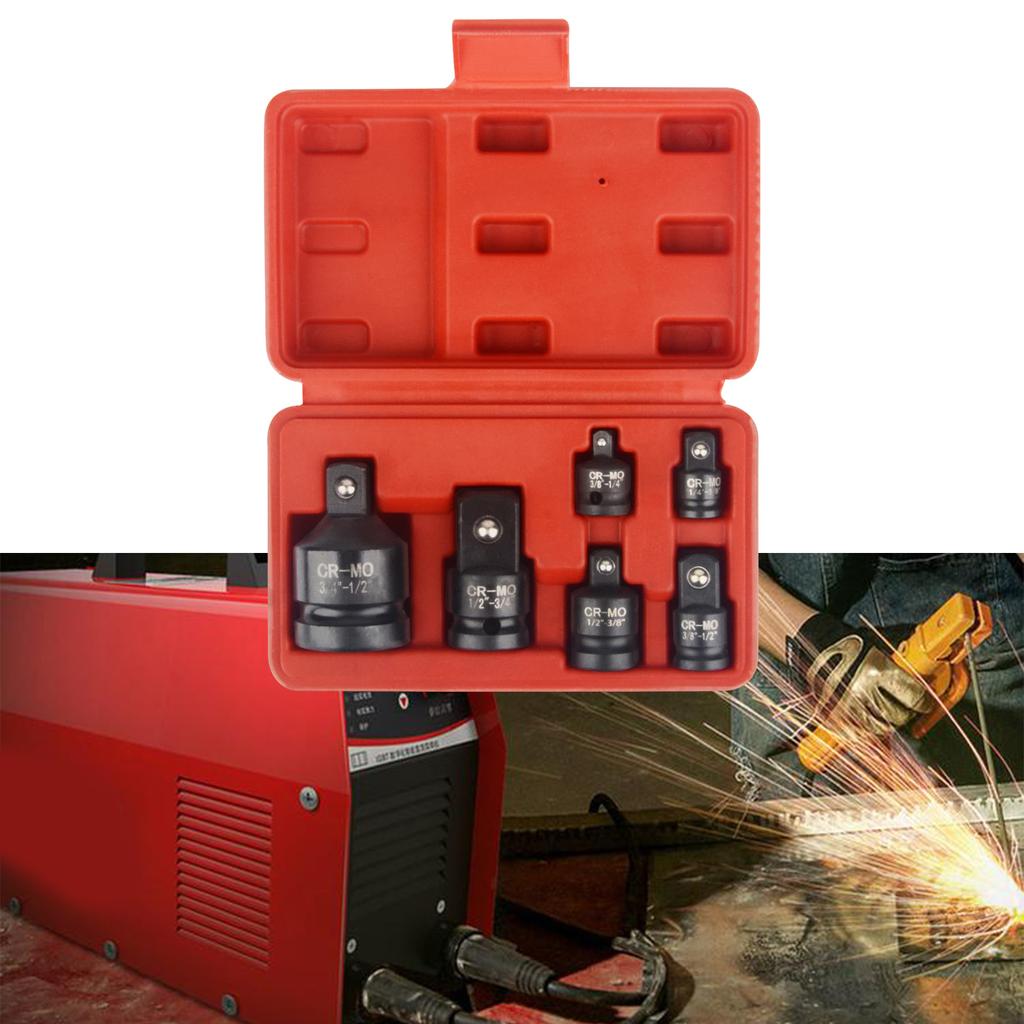 Набор из 6 шт. переходников для ударных головок с кейсом для переноски для преобразования гаечного ключа-драйвера, редуктор и повышает долговечность