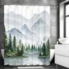 Акварельный пейзаж Занавеска для душа, Декоративная занавеска для душа для ванной, Водонепроницаемая занавеска для душа с крючками