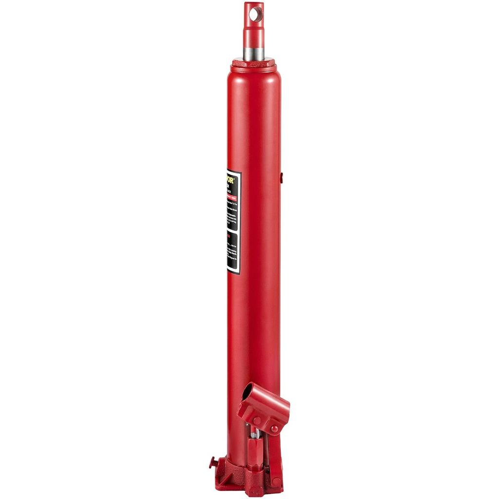 Hydraulic Long Ram Jack, 4 Tons/8818 lbs Capacity, with Single Piston Pump and Flat Base, Manual Cherry Picker with Handle, for Garage/Shop Cranes,