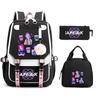 Animation Cartoon Peripheral Printing Backpack Casual Children'S Meal Bag Pencil Bag Three-Piece Set Student Schoolbag