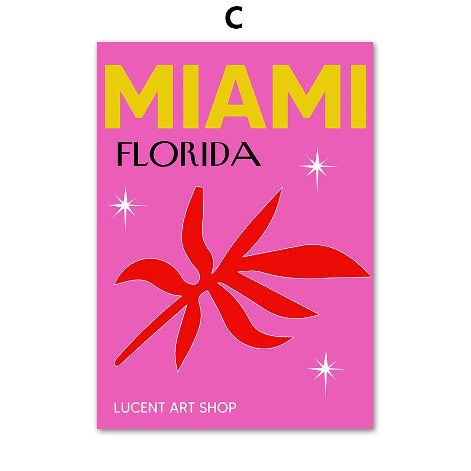 Абстрактный туристический город плакат на скандинавскую тему Италия Мексика пляж пальма коралловая ракушка настенная живопись на холсте настенные панно Декор в гостиную