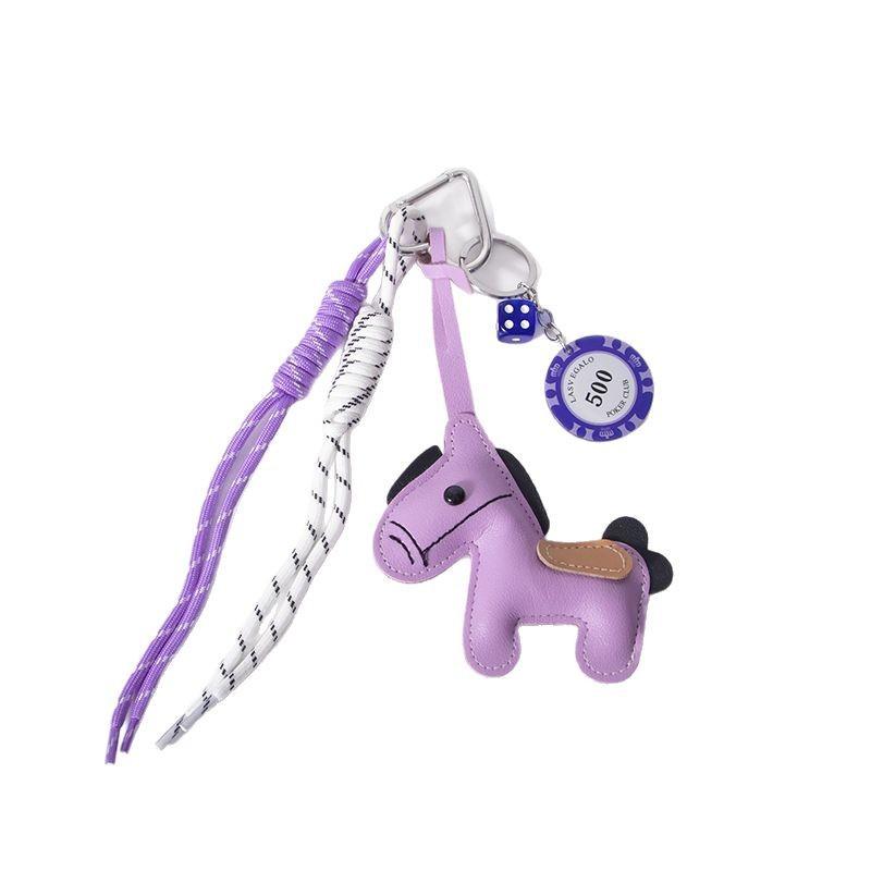 1 шт. Кожаный брелок-пони, плетеный шнурок, подвеска для рюкзака, аксессуары для подвешивания на сумку для телефона, DIY украшение