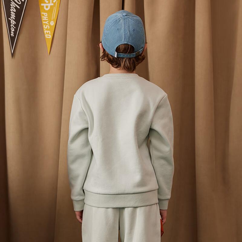 Champion Детская классическая флисовая толстовка с вышивкой логотипа и круглым вырезом