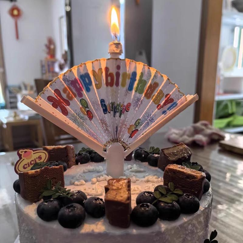 1PC Birthday Candle Fan-Shaped Baking Party Decoration Candle Korean Birthday Candle Birthday Party Candle Funny 14.7cm