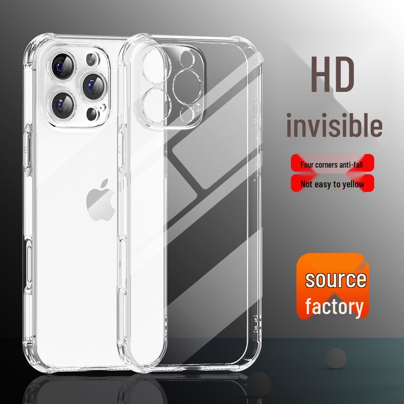 HD Прозрачный TPU Чехол для Телефона, Полное Покрытие, Защита от Падений с Воздушной Подушкой, Устойчивый к Пожелтению для iPhone 17.