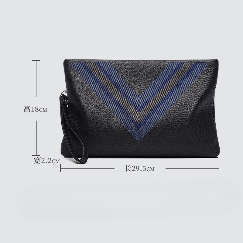 Men's Handbag Genuine Leather Hold Bag Casual Hold Bag Grab Bag Plaid Envelope Bag