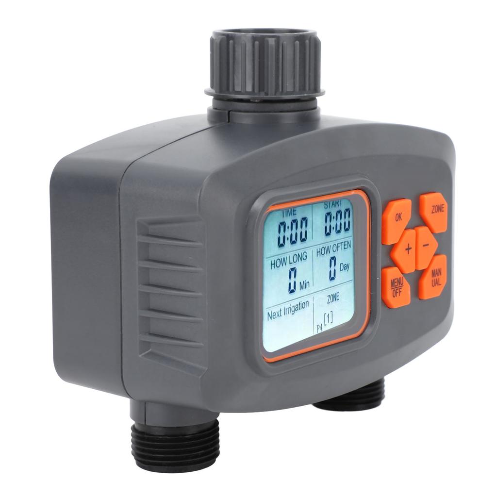 Таймер полива с 2 выходными шлангами. Таймер спринклера на 2 зоны с датчиком дождя. Автоматический контроллер полива.