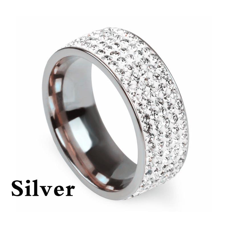 1PC Gift Jewelry Steel Ring Bling Titanium Accessories Lover Engagement Couple