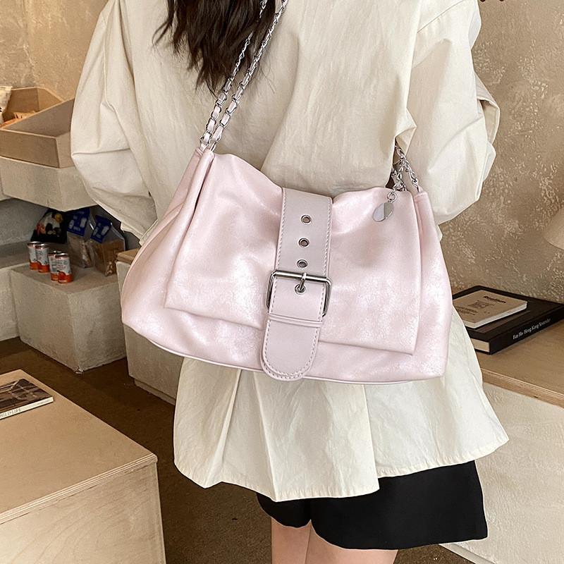IELGY Large-Capacity Commuter Tote Bag Spring Summer Cross-Body All-Match Chain Shoulder Bag