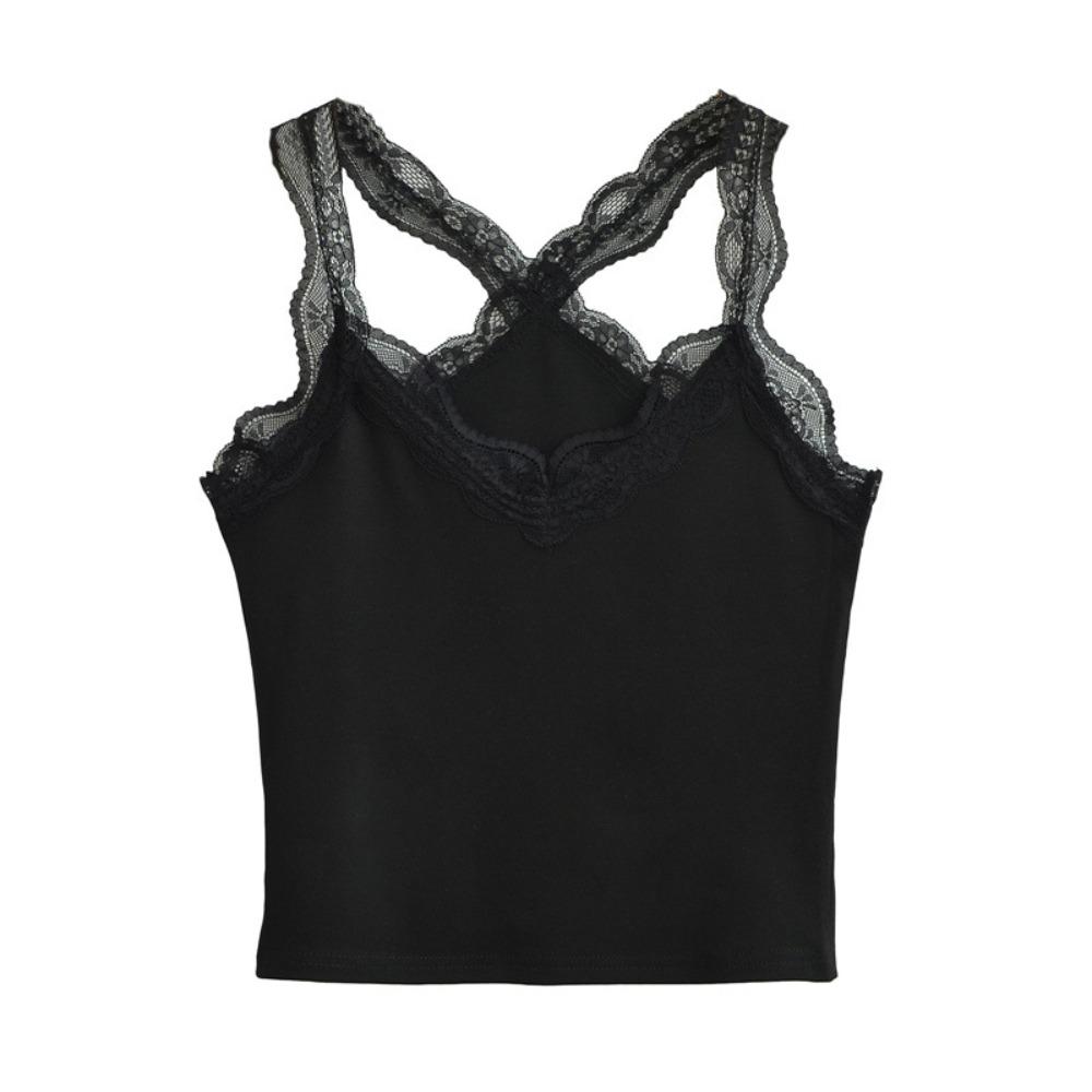 Hollow Lace Corset U-neck Lace Suspender Vest Elegant Ruffled Lace Camisole Ladies