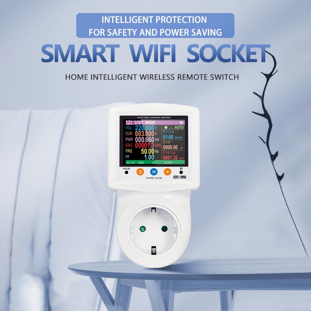 Цифровой ваттметр WIFI Умная розетка 265 В переменного тока Измеритель мощности Киловатт Ватт Измеритель энергии Вилка