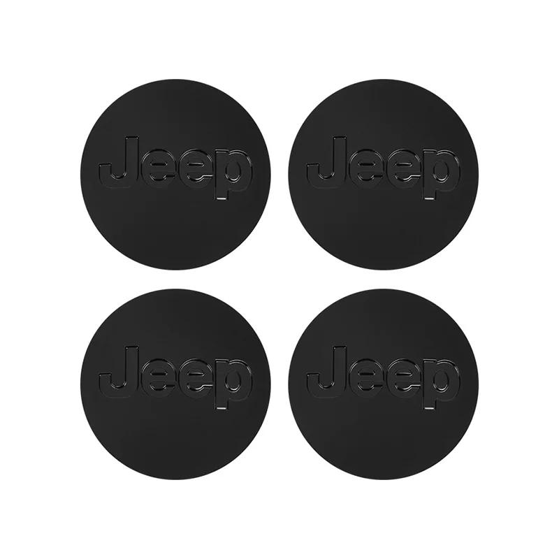 For Jeep 4Pcs Car Wheel Hub Cover Rim Center Cap Auto Accessories For Jeep Grand Cherokee Wrangler JK Gladiator Compass Reneg